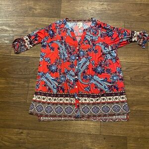 Fig and flower Floral‎ Top